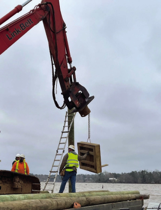 Work is currently underway on a project to imprve osprey nesting options on Toledo Bend Lake.