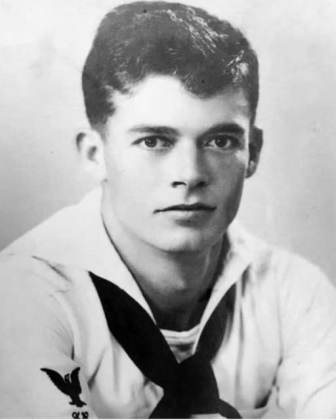 Jessie Alton Mahaffey is pictured during his time in the US Navy during World War II.