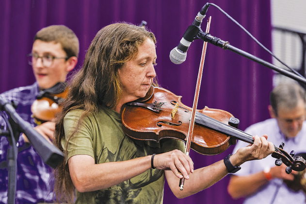 2026 Louisiana State Fiddle Champion Lauren Hodges of Ragley on the Natchitoches-NSU Folk Festival Main Stage.