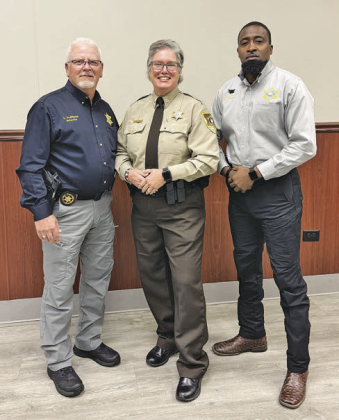 Pictured with Deputy Brandon are Training Deputy Greg Sculthorpe and CID Captain Anthony Lowe Jr