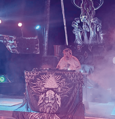 DJ Dan Chilwell is shown as he performs Friday night’s headlining set under the lights and lasers at the Area 143 camping festival in May.