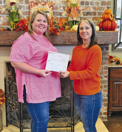 BOM made a donation to the Sabine Parish Festivals and Rodeo. The sponsorship was for their annual Sabine Parish Fair. Pictured left to right: Katie Birdwell and BOM’s Tiffany Miller