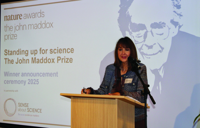 Dr. Virginia Burkett traveled to London to accept the John Maddox Prize, which honors those who have shown courage in defending science and evidence-based policy