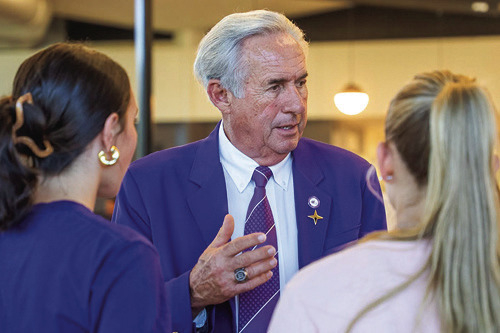 NSU President James T. Genovese visited with students during the President’s Picnic, an event held annually in conjunction with New Student Convocation the evening before fall classes begin.