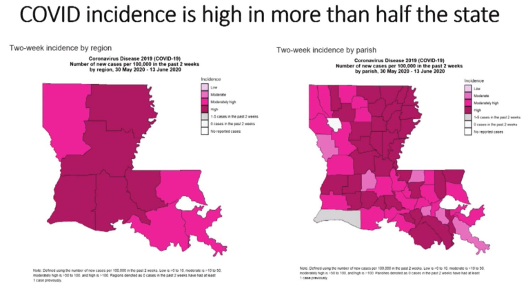 Louisiana sees COVID-19 cases rise in several regions