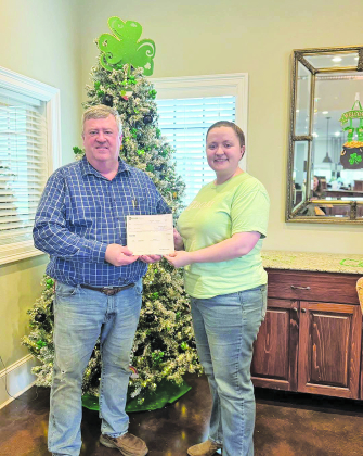 BOM is proud to continue our sponsorship of the Many FFA program. Pictured left to right: Darrell Simmons and Kylie Miller.