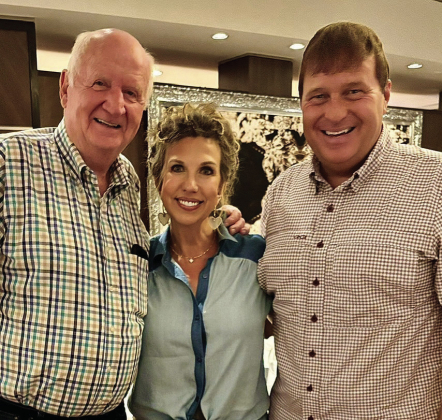 Tracy Pitcox of Brady, Texas, shown at right, renewed friendship with Robert and Laurie Gentry of Many when they surprisingly met on a recent cruise.