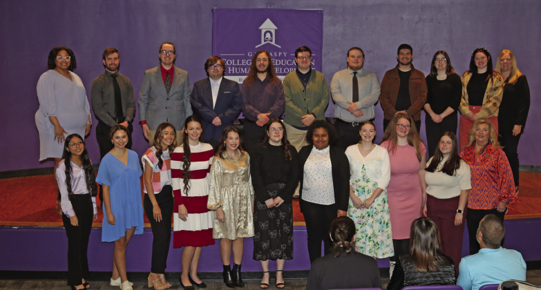 Northwestern State University’s Gallaspy College of Education and Human Development hosted an Apple Pinning ceremony for teacher candidates March 6. The pinning is a milestone in each student’s academic journey to becoming an educator, marking the tra
