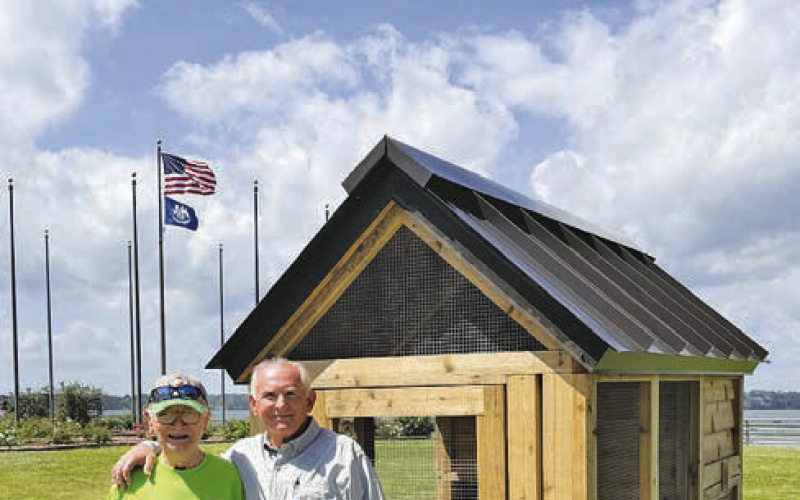 Interstate Building Materials partnered with Ronald Dockens Construction to build this chicken coop for the TBLA Bass Unlimited Auction.