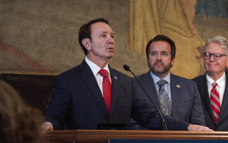 Gov. Jeff Landry is trying again to double state funding for private school tuition. Photo credit: Avery White/LSU Manship School News Service