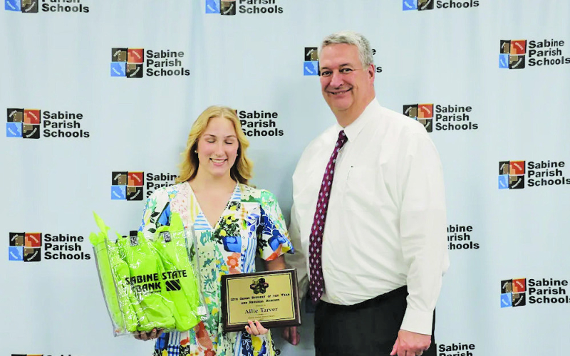 Twelfth grader Allie Tarver, presented by Jim Cole, Sabine Bank