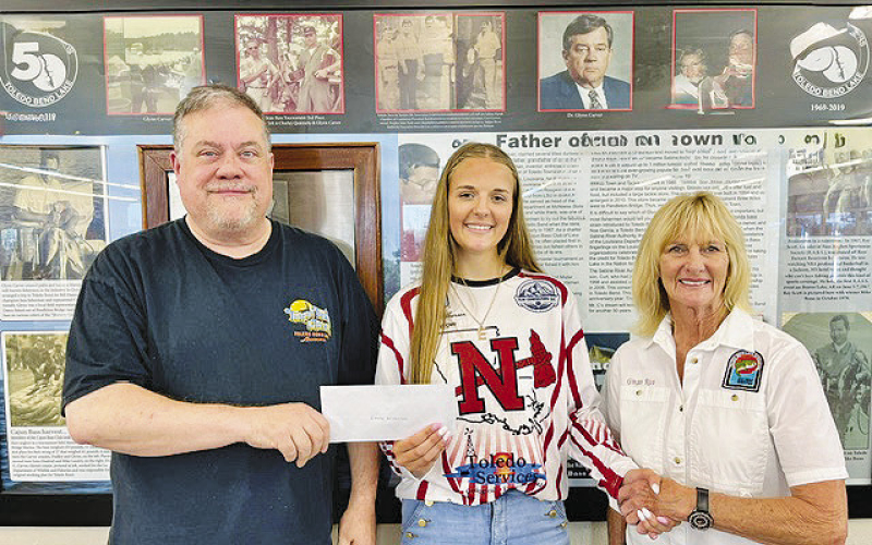 Emma Wilkerson of Negreet High School is awarded a $2,000 scholarship from The Toledo Bend Lake Association.